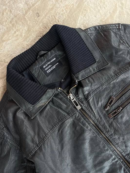 Vintage Real Leather Jacket | Giacca vera pelle - L/XL