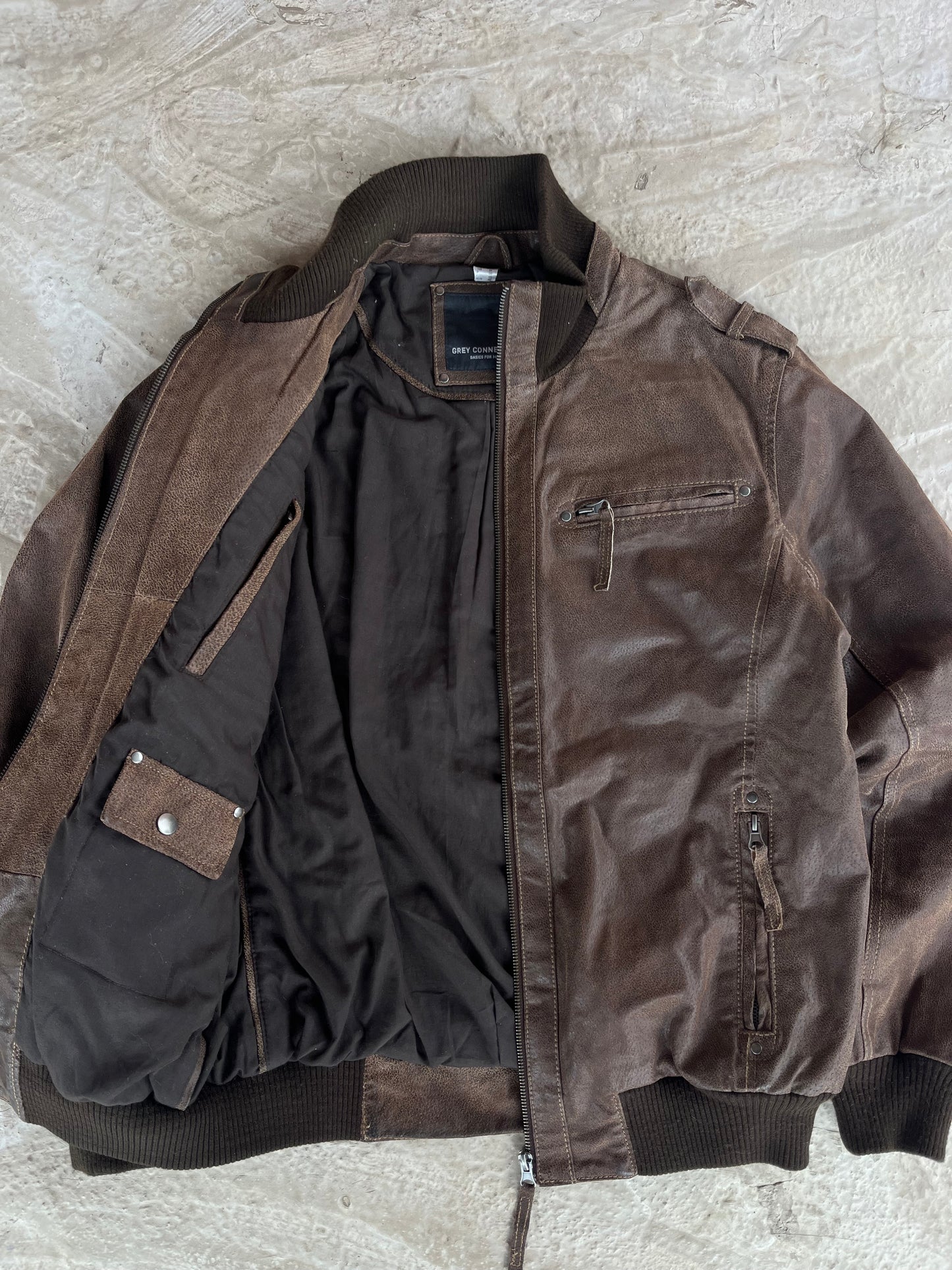 Vintage Real Leather Jacket | Giacca vera pelle - M