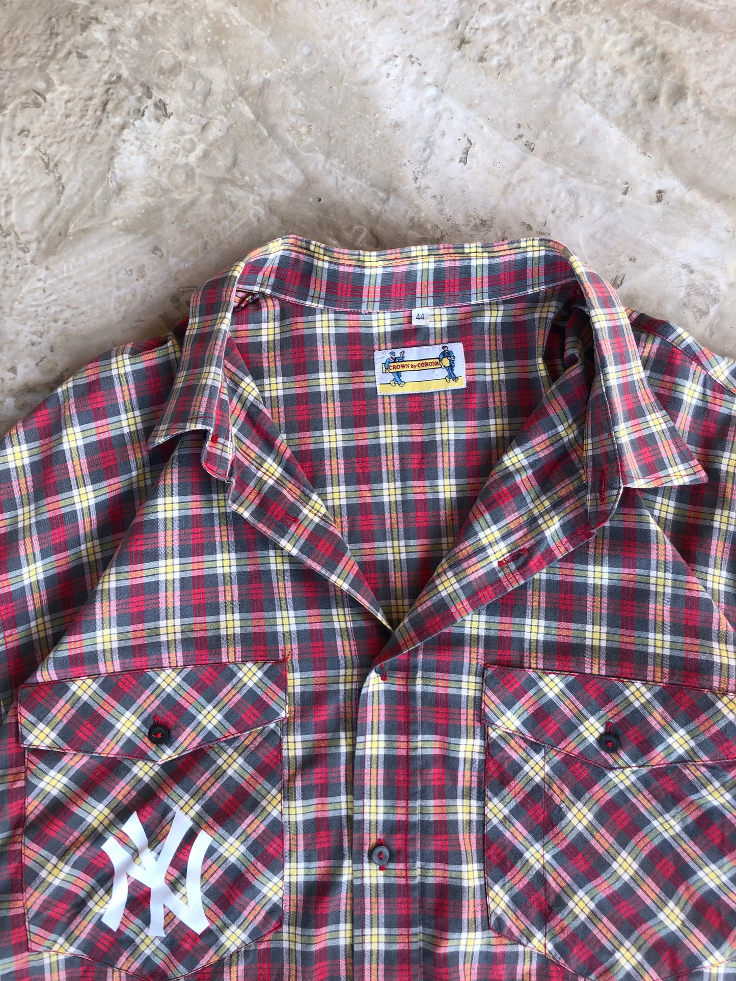 NY crop custom shirt camicia - L