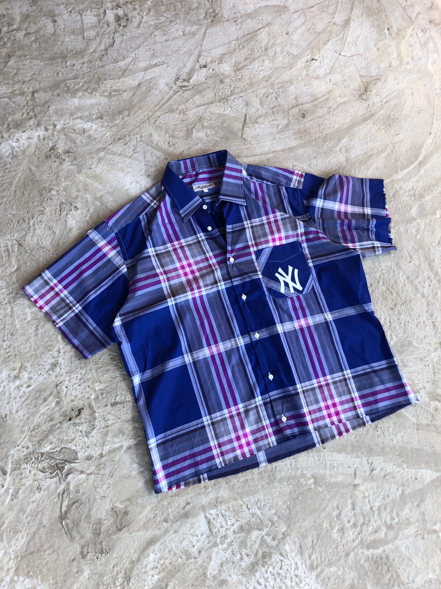 NY crop custom shirt camicia - L