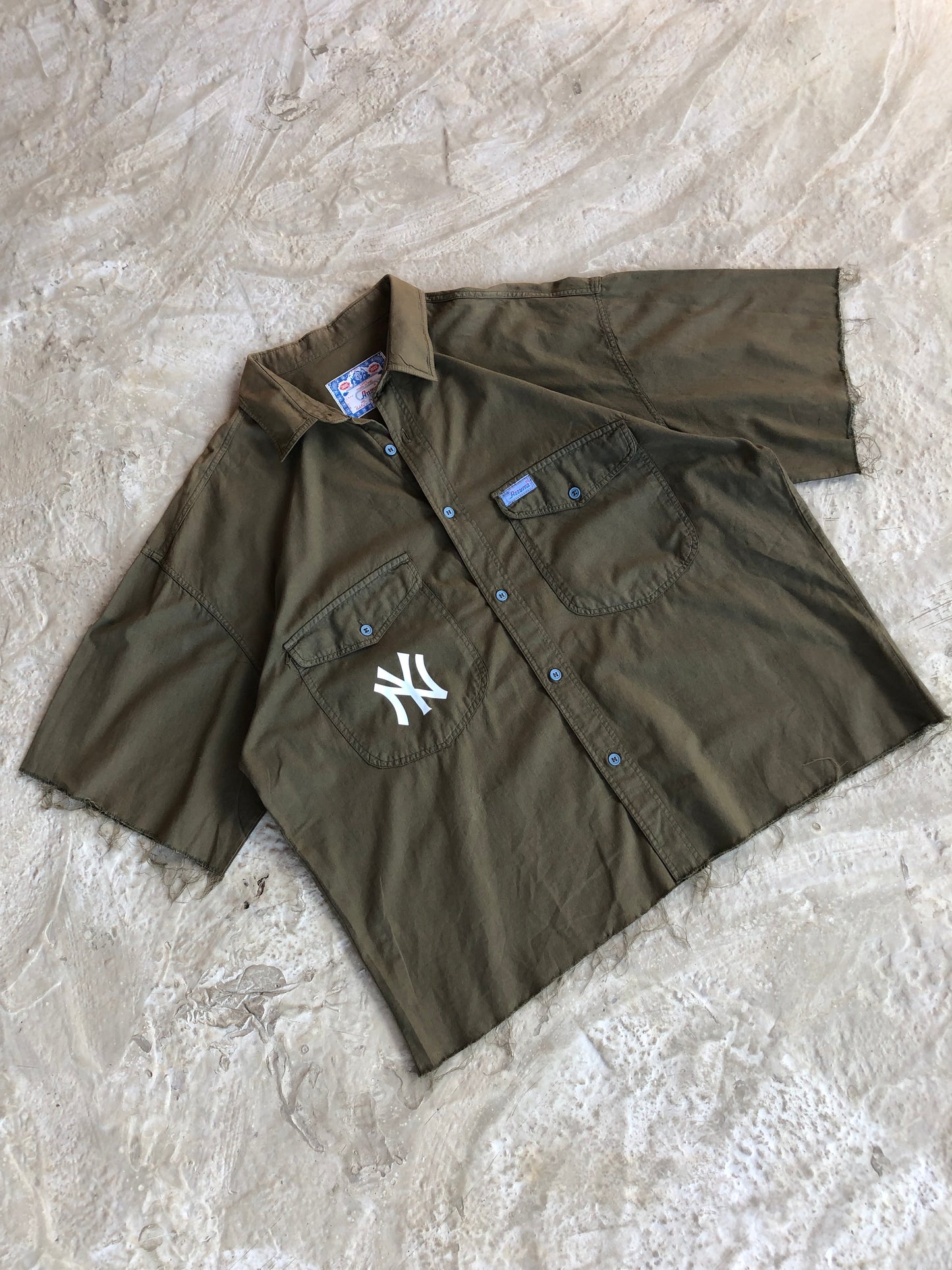 NY crop custom shirt camicia - XL