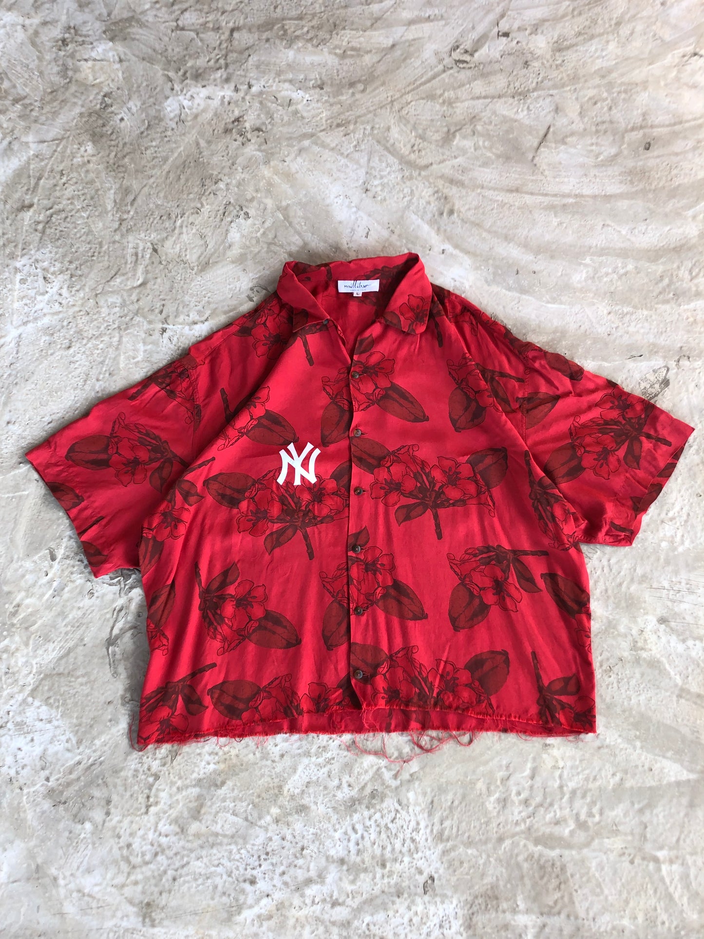 NY crop custom shirt camicia - L