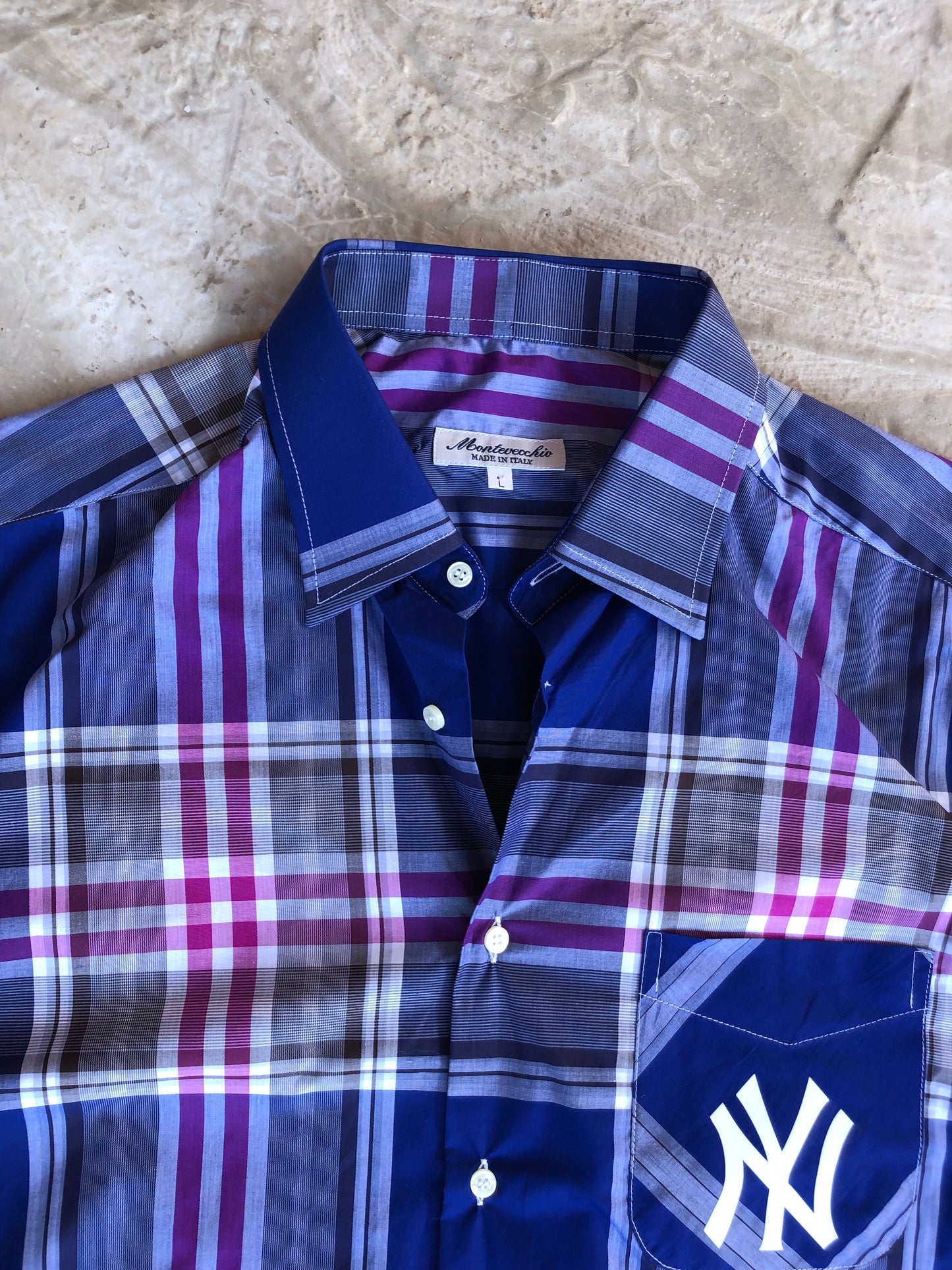 NY crop custom shirt camicia - L