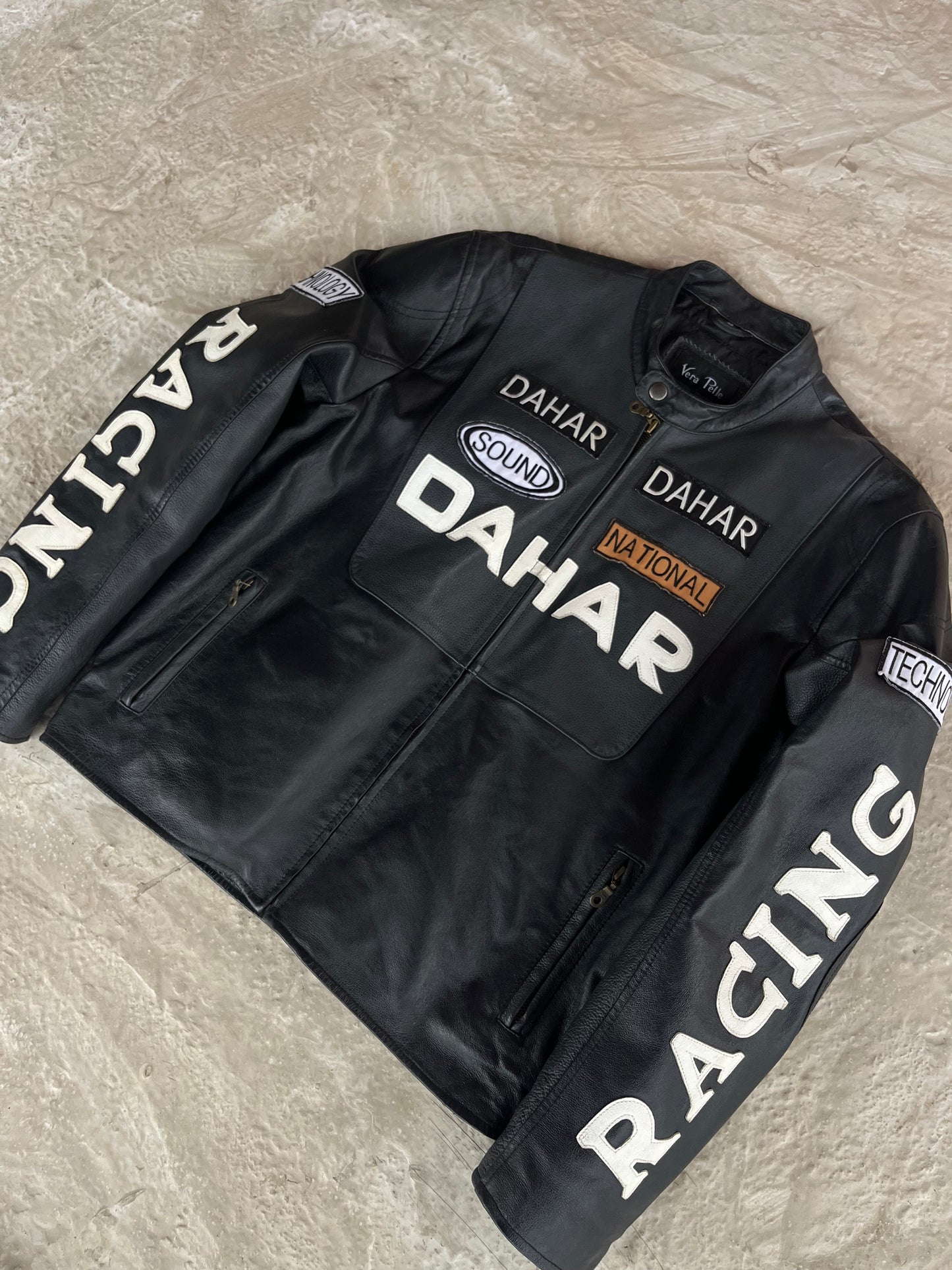 Vintage Racing Jacket Real Leather Dahar