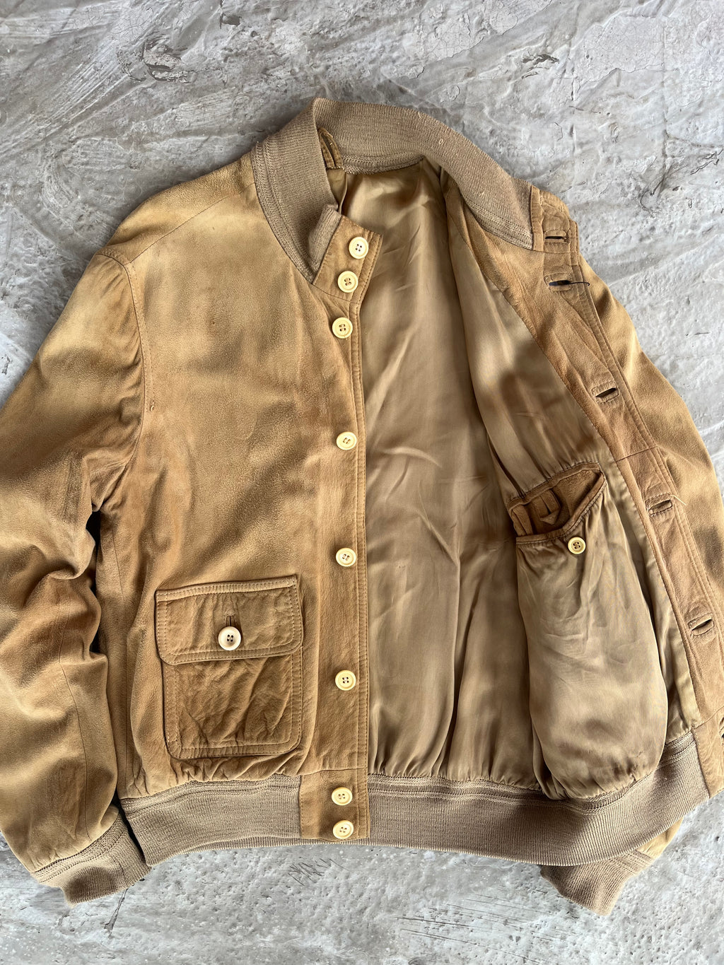 Vintage Real Suede Leather Jacket | Giacca vera pelle scamosciata - L
