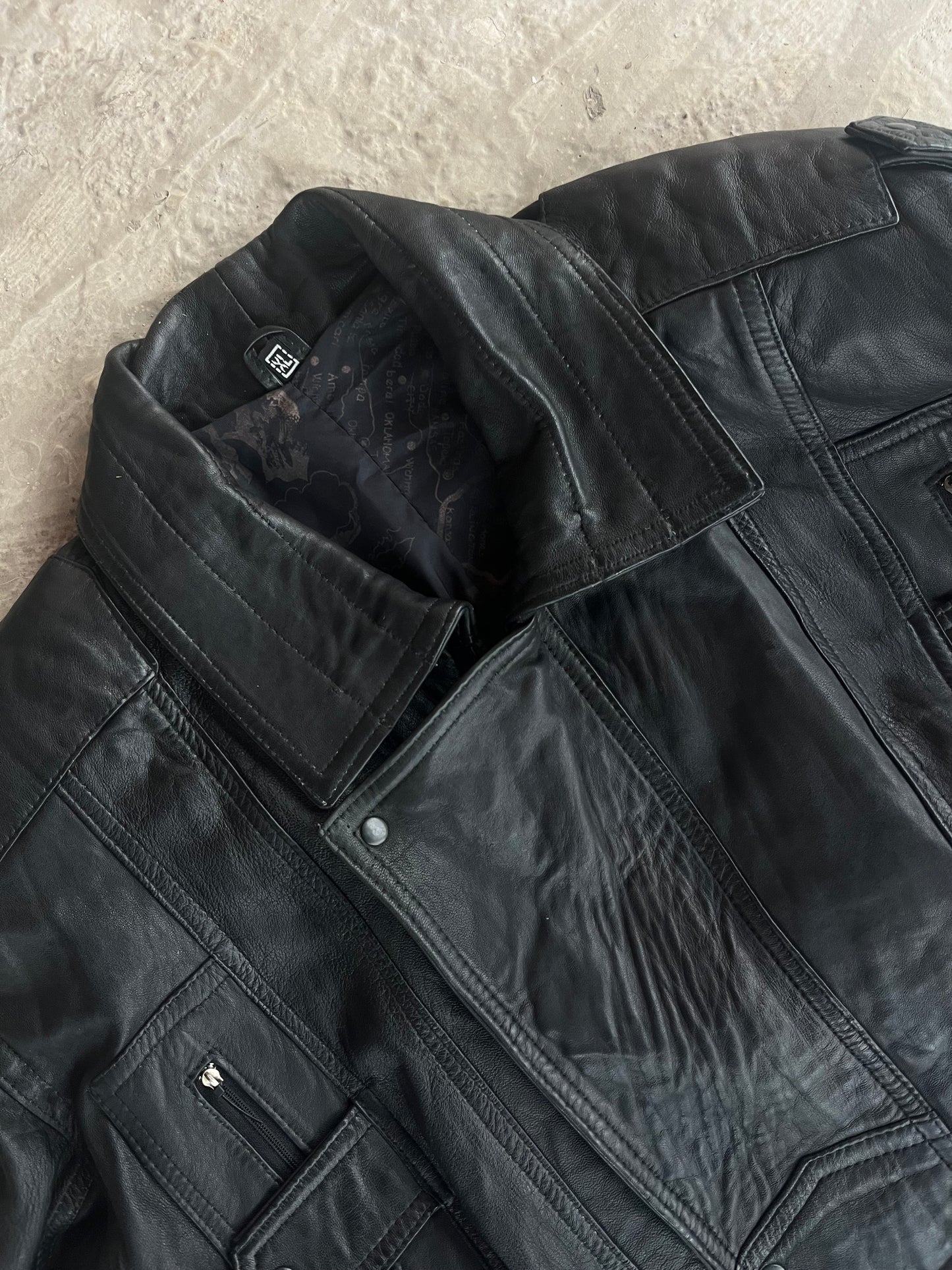 Vintage Real Leather Jacket | Giacca vera pelle - L/XL