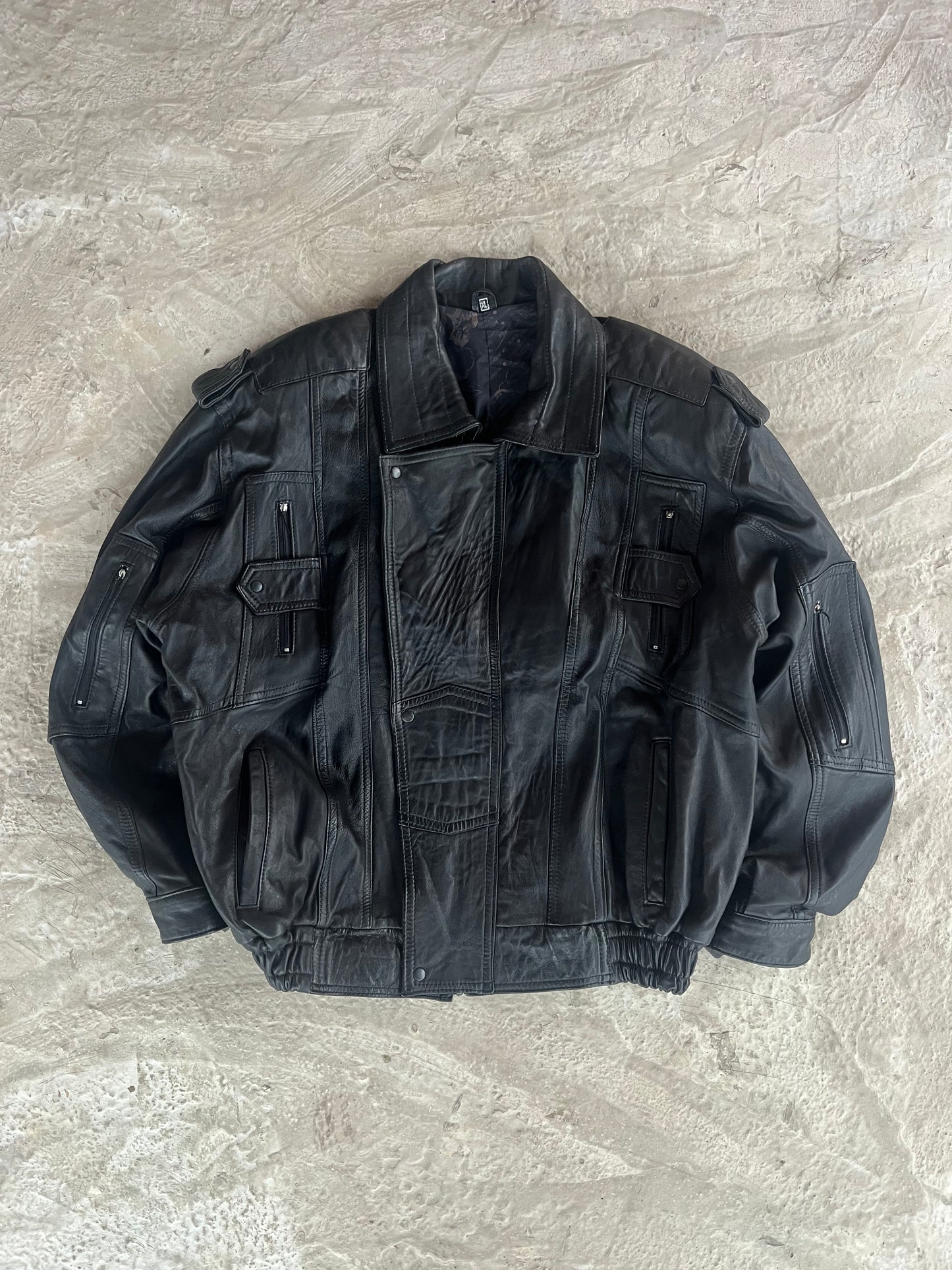 Vintage Real Leather Jacket | Giacca vera pelle - L/XL