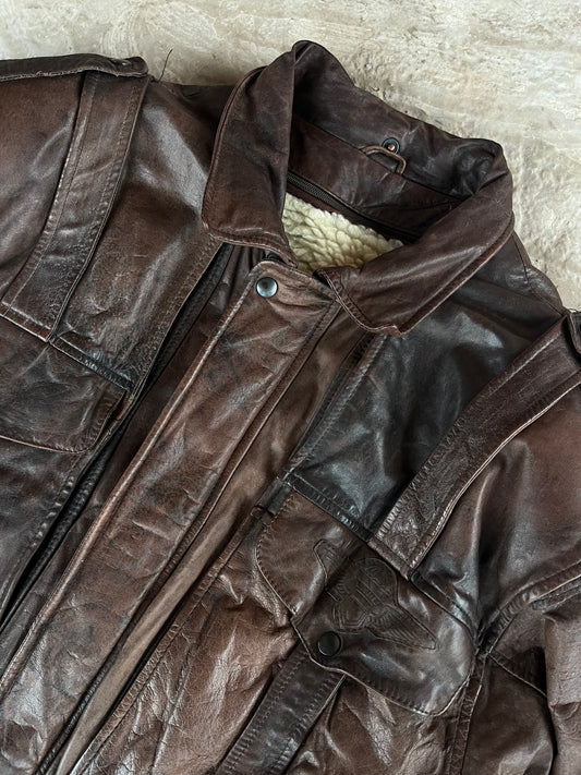 Vintage Real Leather Jacket | Giacca vera pelle - XL/XXL