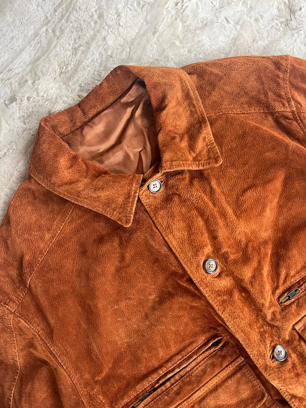 Vintage Real Suede Leather Jacket | Giacca vera pelle scamosciata - XL