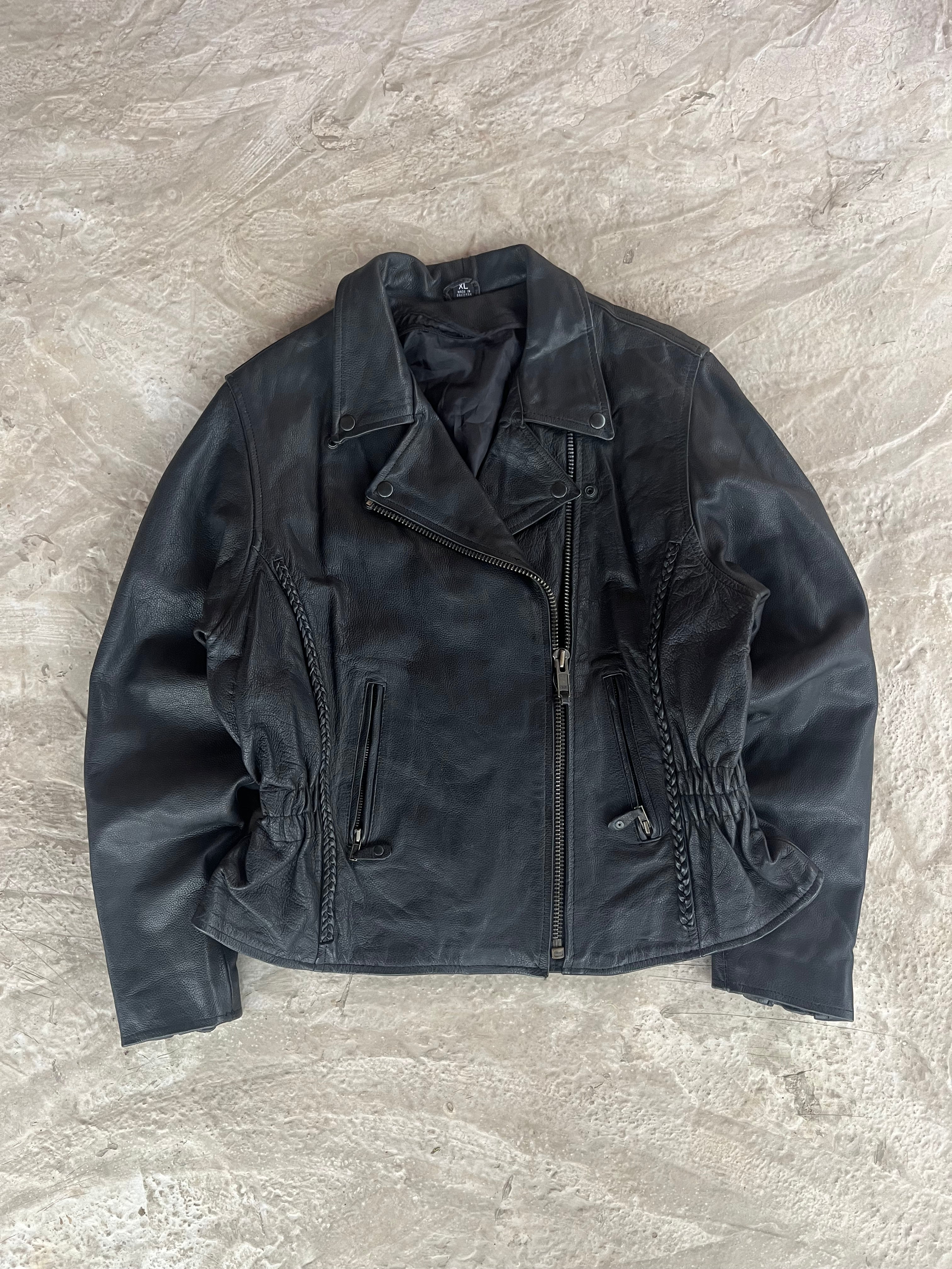 Vintage Real Leather Biker Jacket | Giacca Chiodo vera pelle - L/XL