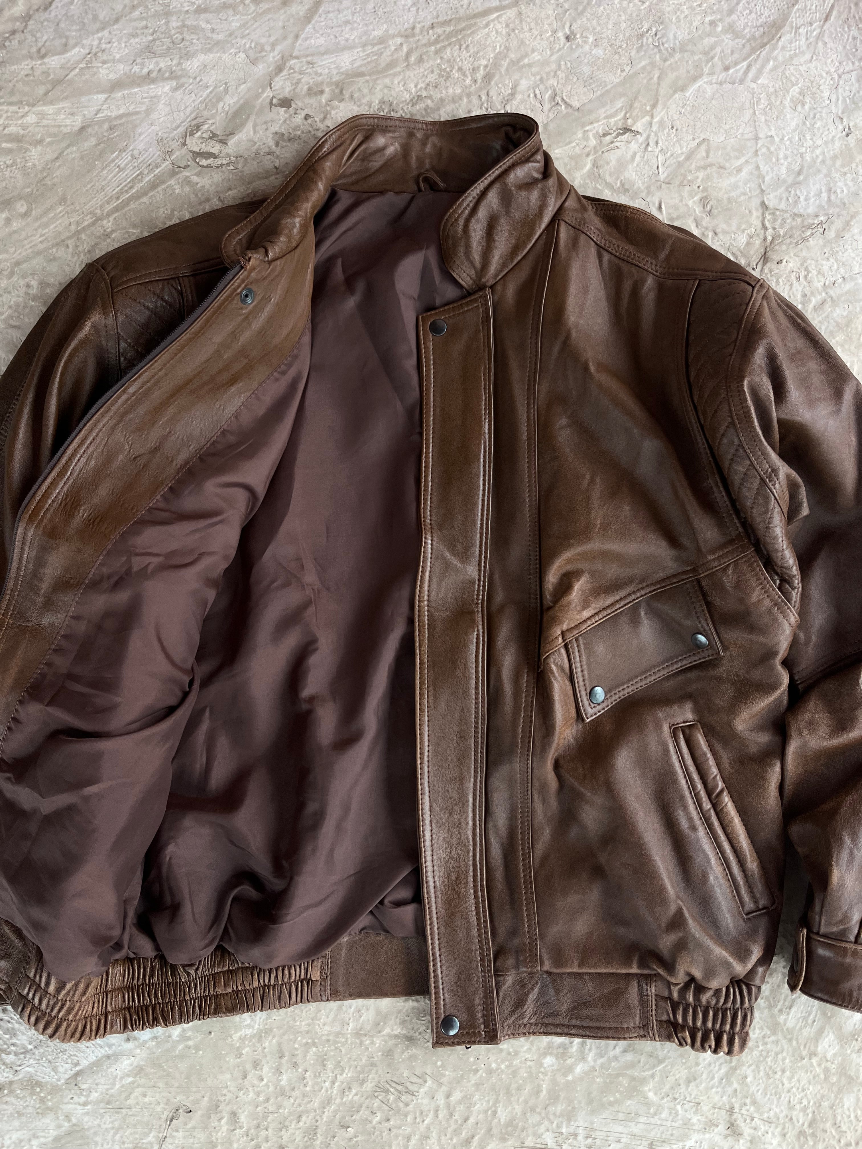 Vintage Real Leather Jacket | Giacca vera pelle - XL