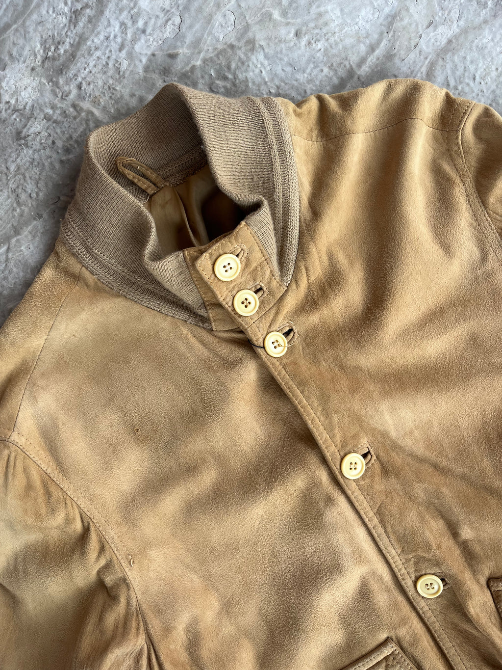 Vintage Real Suede Leather Jacket | Giacca vera pelle scamosciata - L