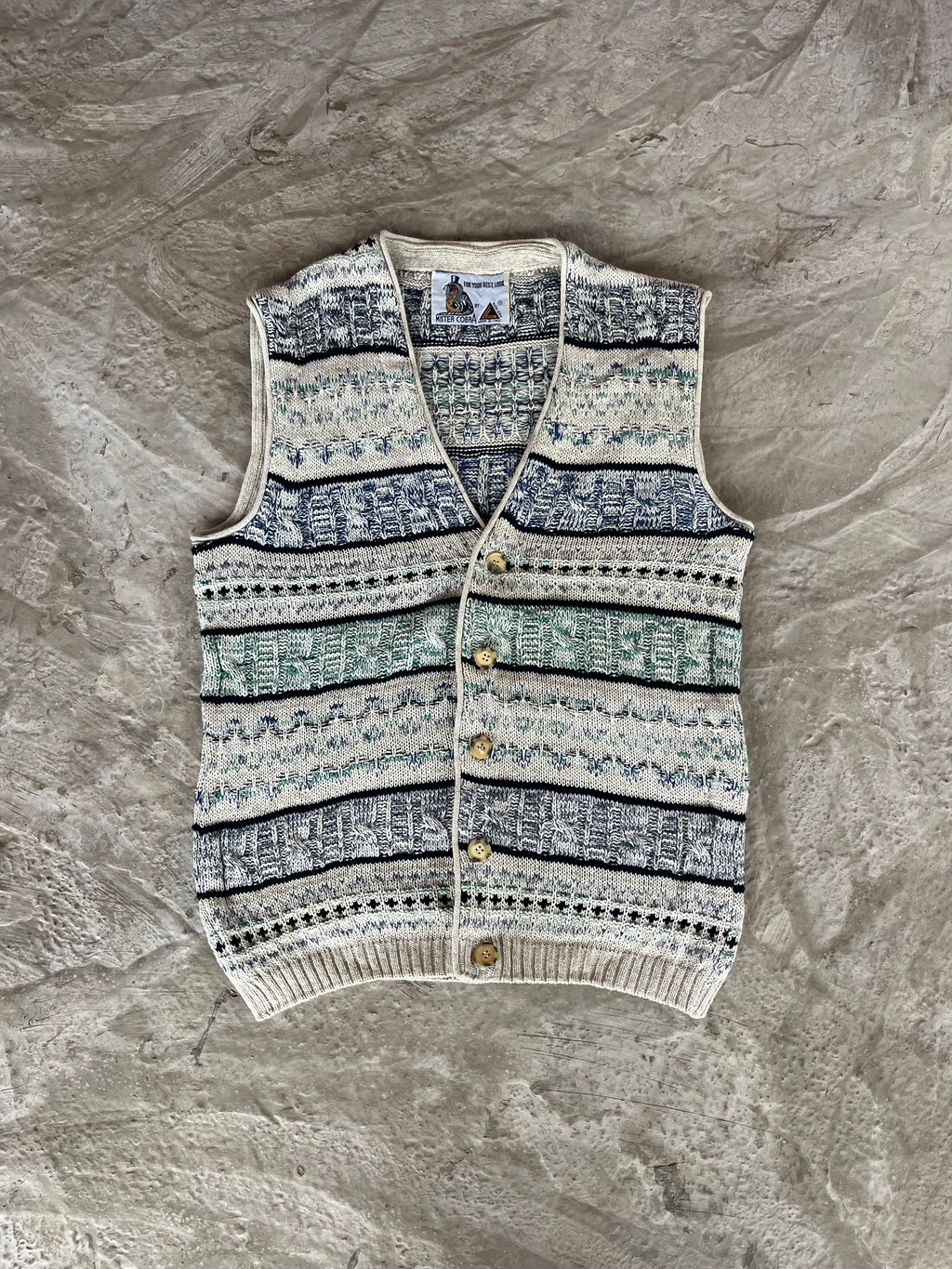 90s vintage wool vest gilet - S/M