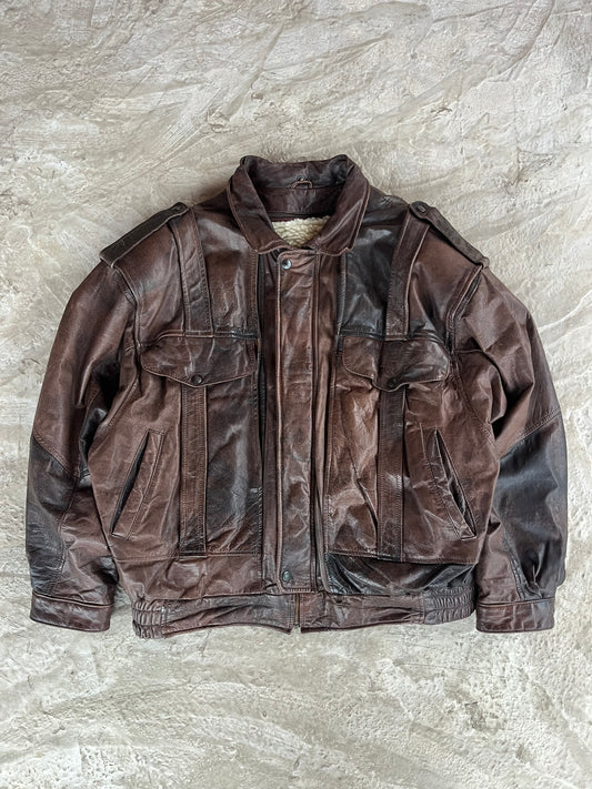 Vintage Real Leather Jacket | Giacca vera pelle - XL/XXL