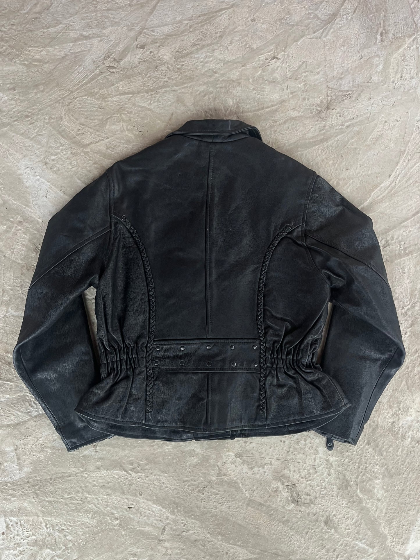 Vintage Real Leather Biker Jacket | Giacca Chiodo vera pelle - L/XL