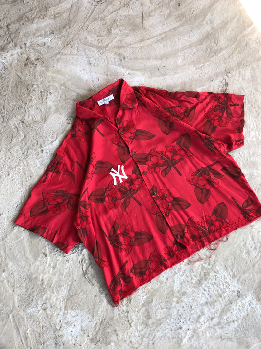 NY crop custom shirt camicia - L