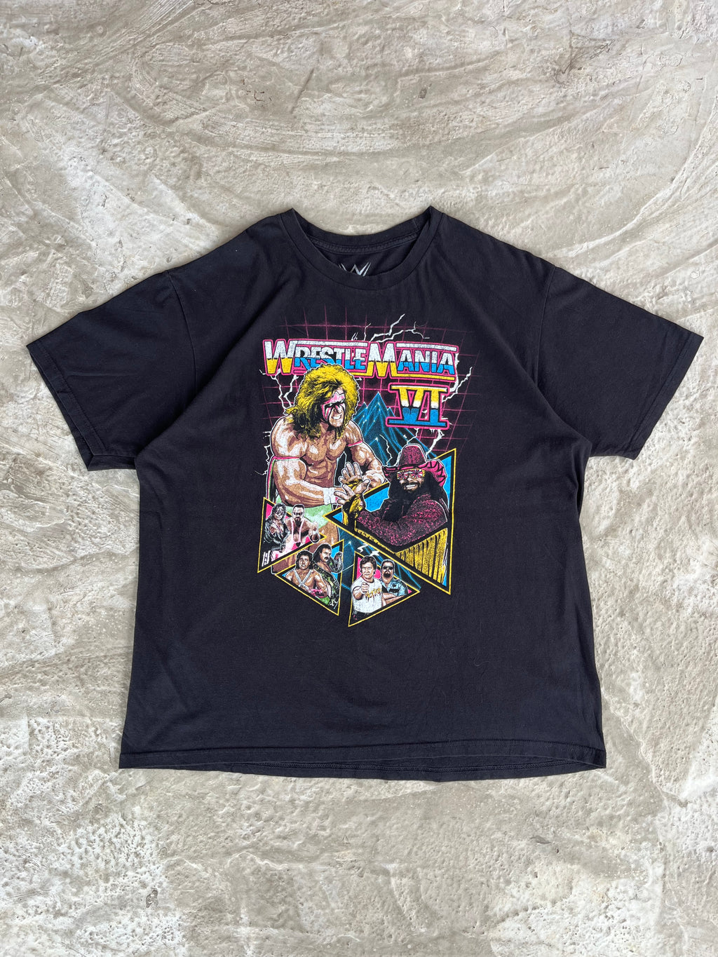 T-shirt WWE Wrestlemania VI Ultimate Warrior & Macho Man - L