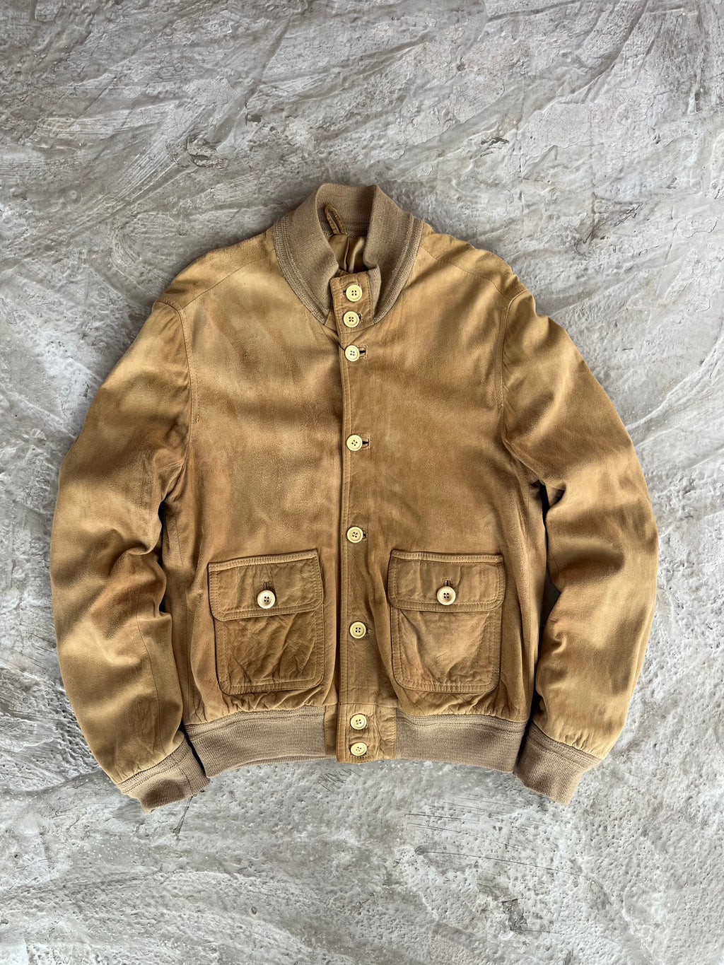 Vintage Real Suede Leather Jacket | Giacca vera pelle scamosciata - L