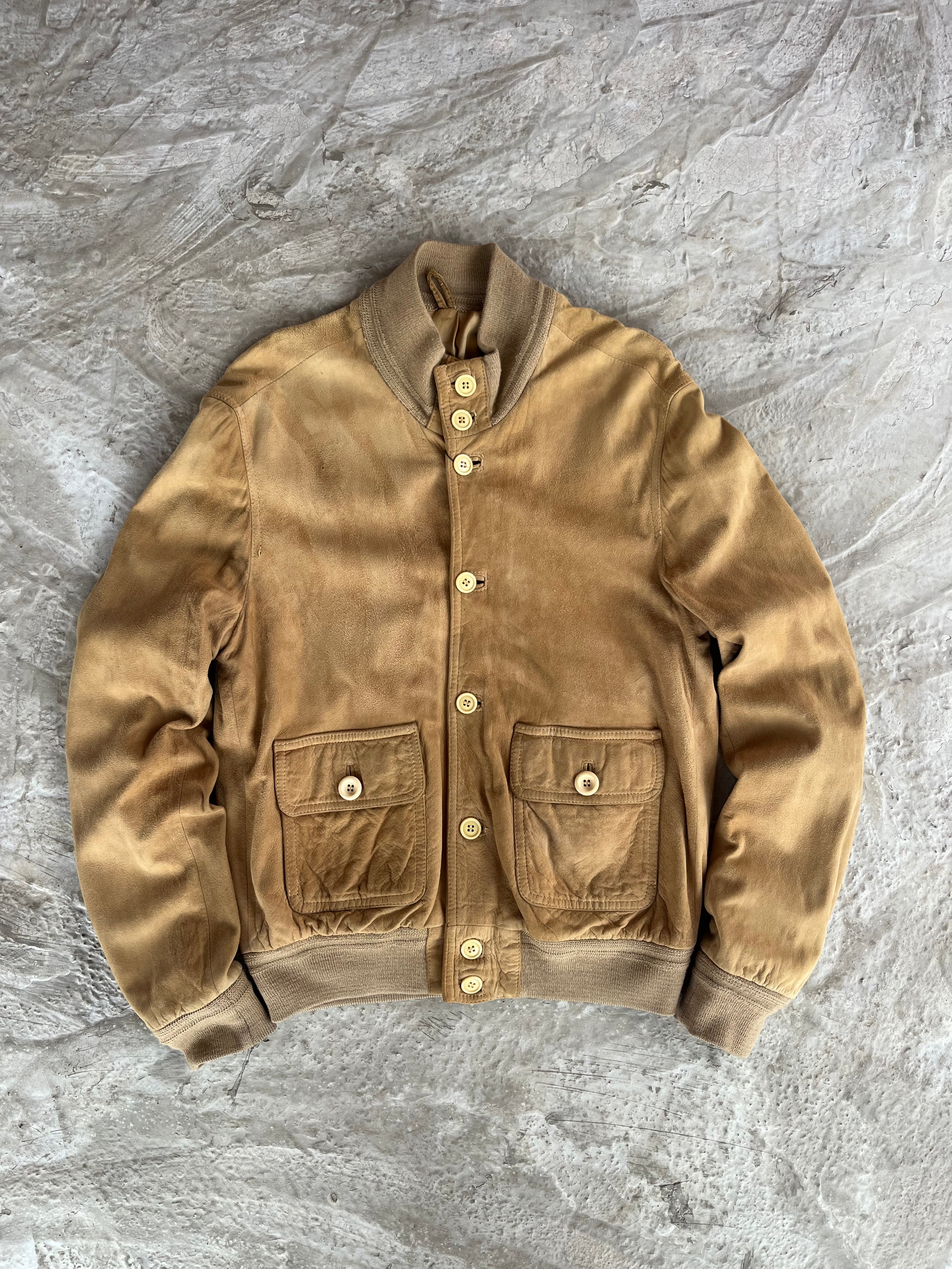 Vintage Real Suede Leather Jacket | Giacca vera pelle scamosciata - L