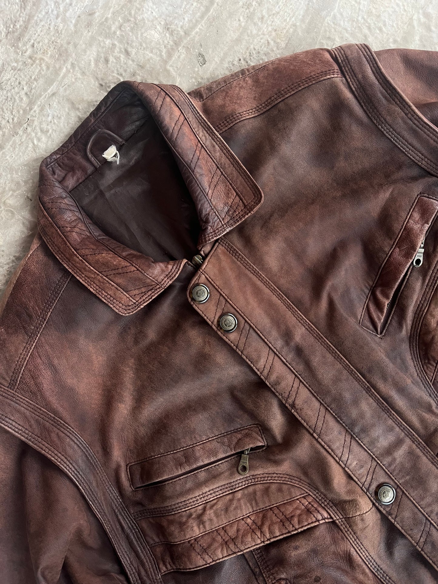 Vintage Real Leather Jacket | Giacca vera pelle - L