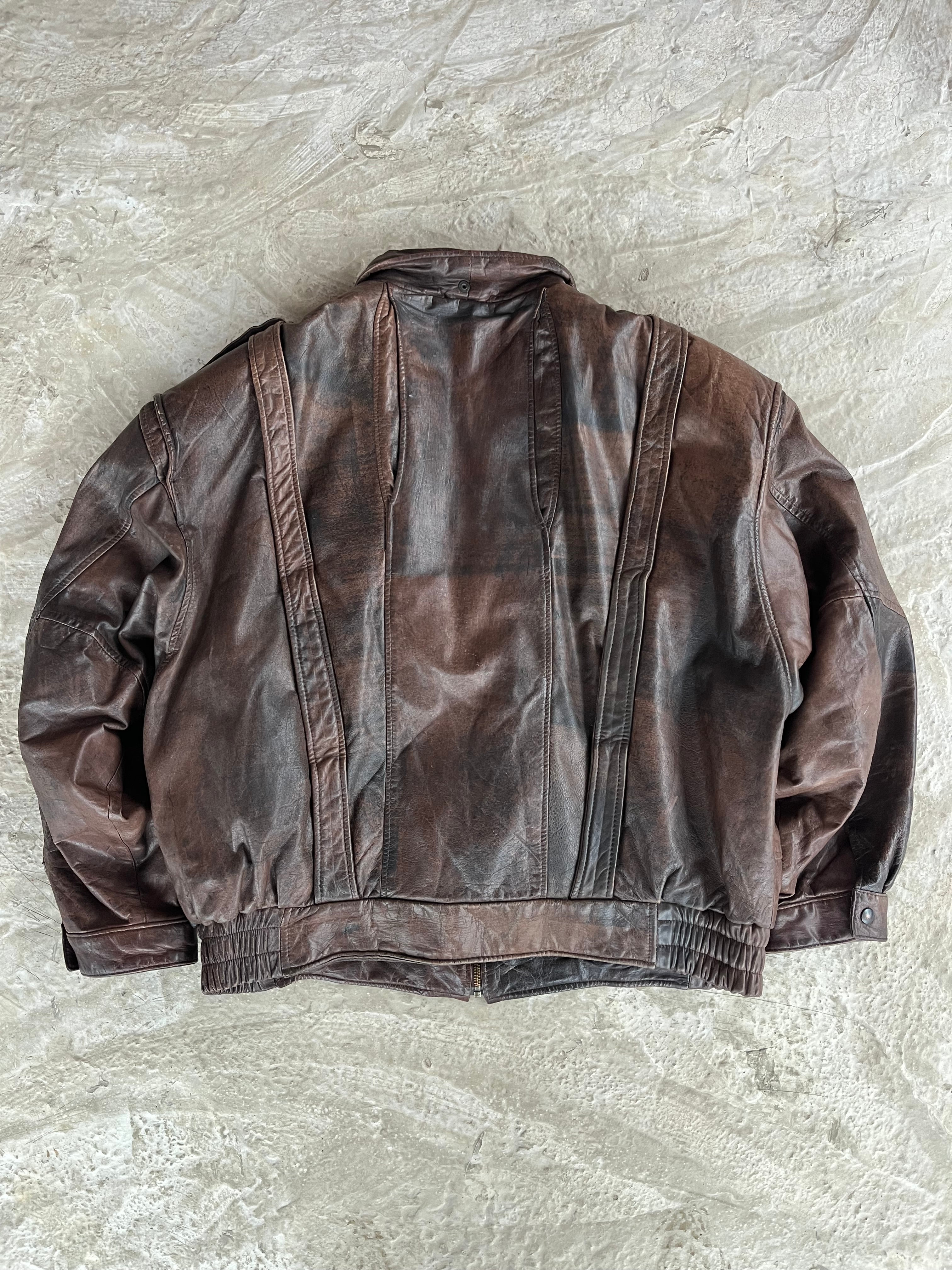 Vintage Real Leather Jacket | Giacca vera pelle - XL/XXL