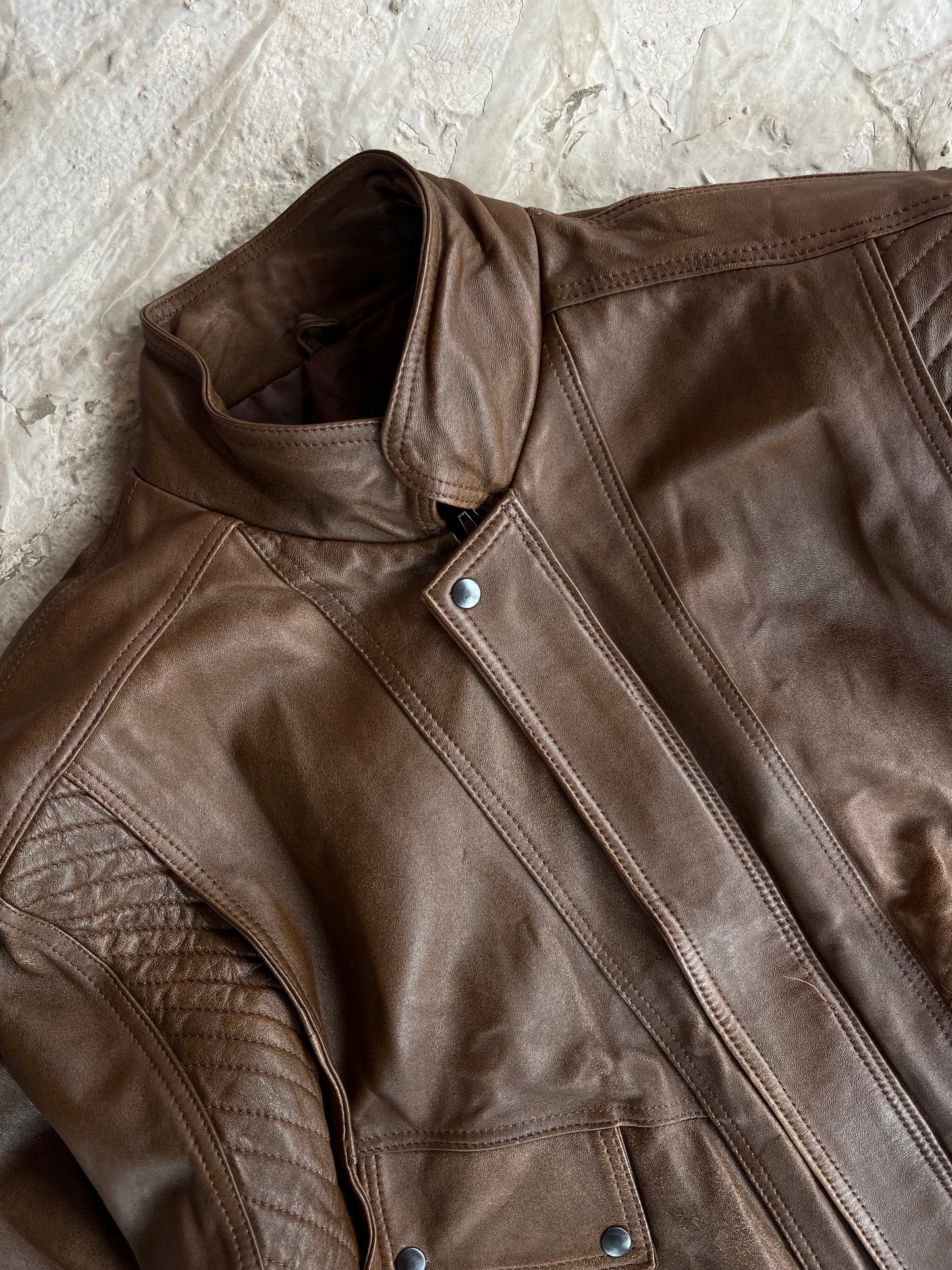 Vintage Real Leather Jacket | Giacca vera pelle - XL