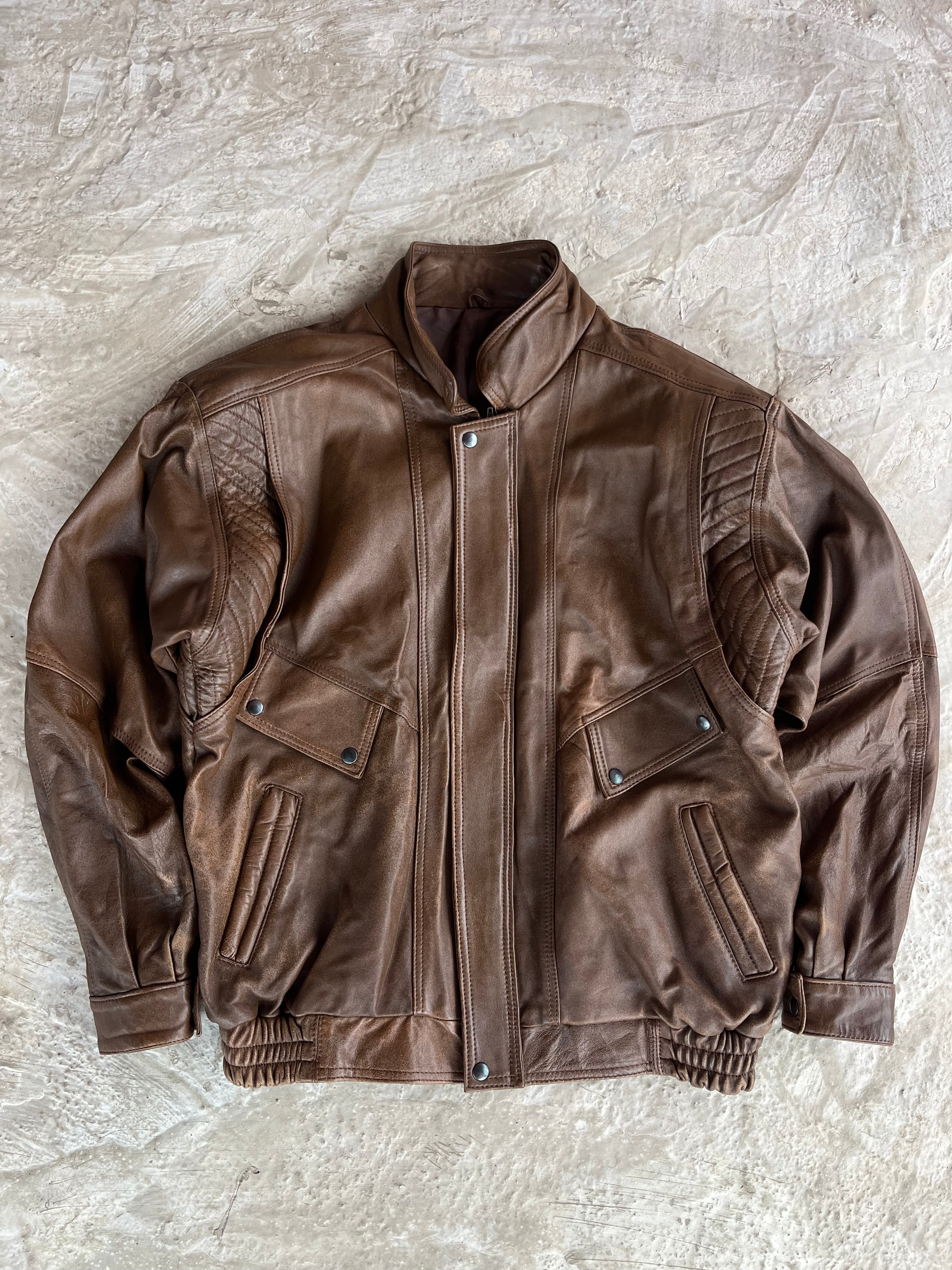Vintage Real Leather Jacket | Giacca vera pelle - XL