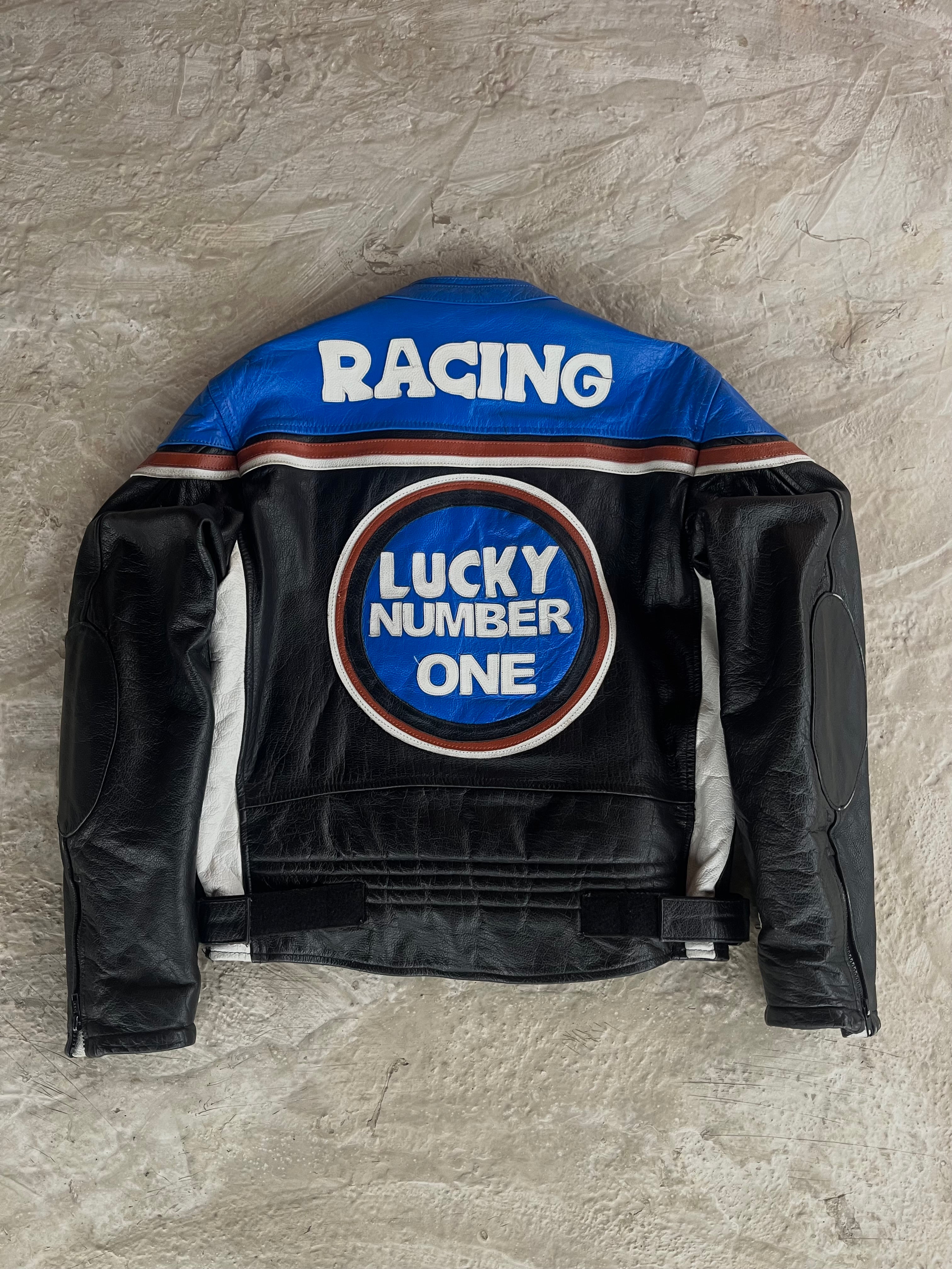 Racing Vintage Real Leather Jacket Lucky