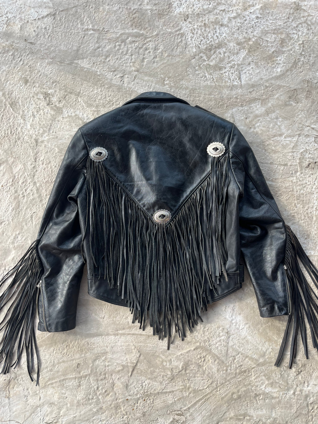 Vintage Real Leather Fringes Jacket | Giacca Chiodo vera pelle Frangie
