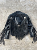 Vintage Real Leather Fringes Jacket | Giacca Chiodo vera pelle Frangie