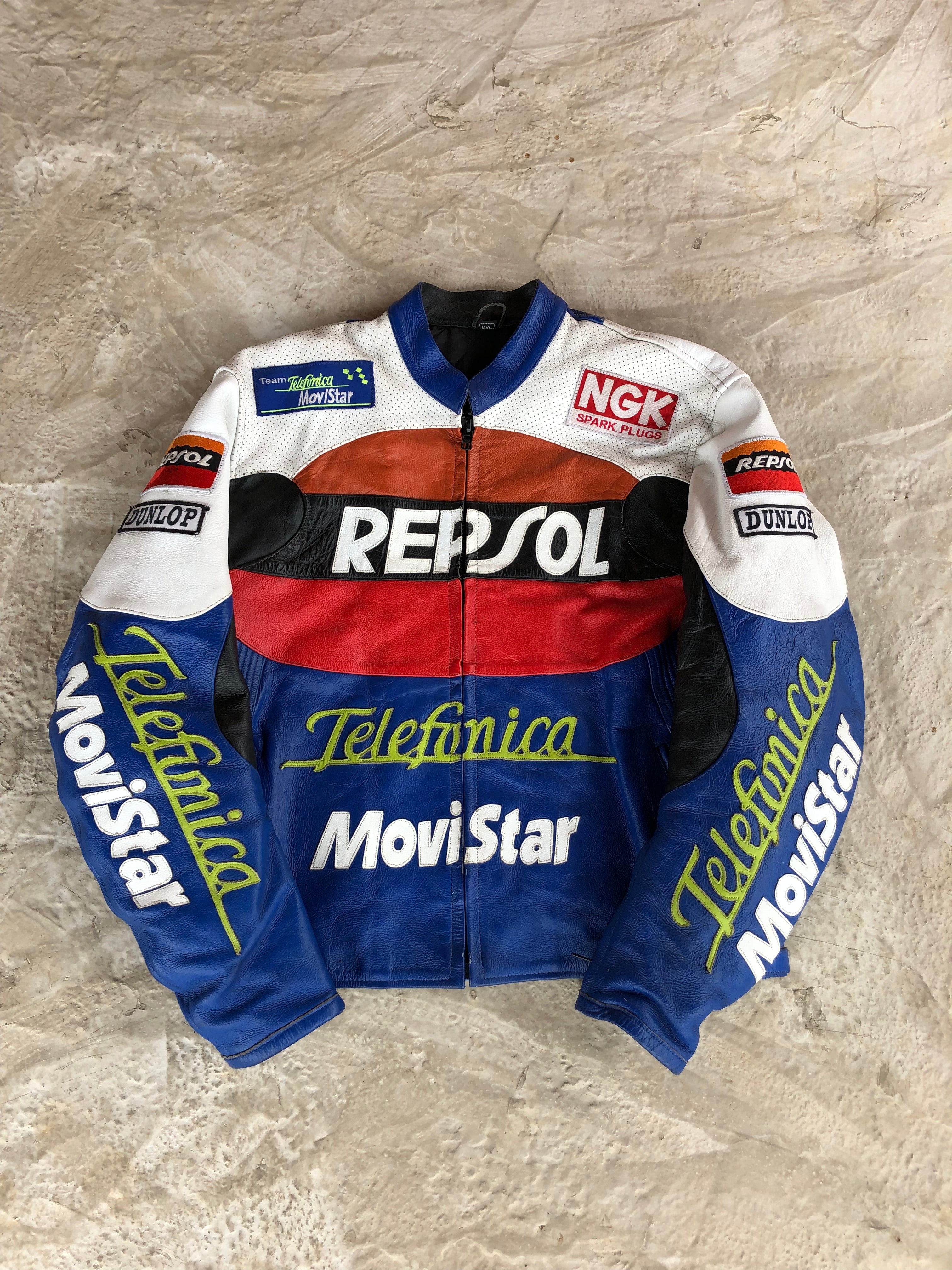 Vintage Racing Jacket Real Leather Repsol
