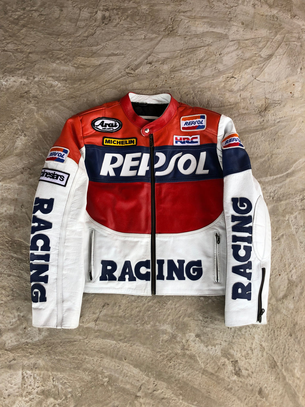 Vintage Racing Jacket Real Leather Repsol