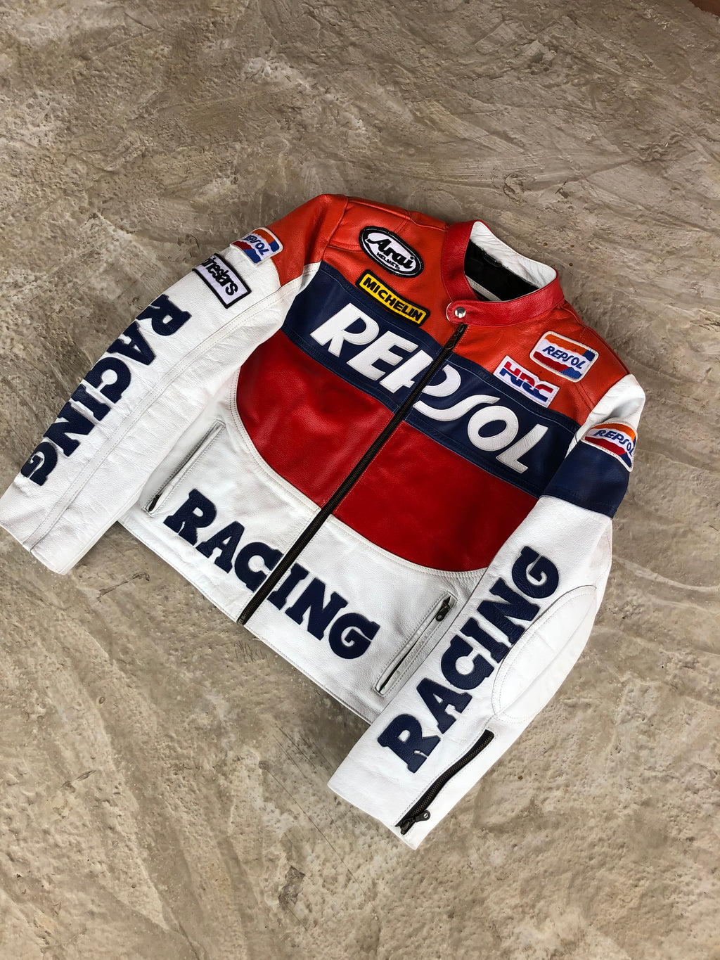 Vintage Racing Jacket Real Leather Repsol