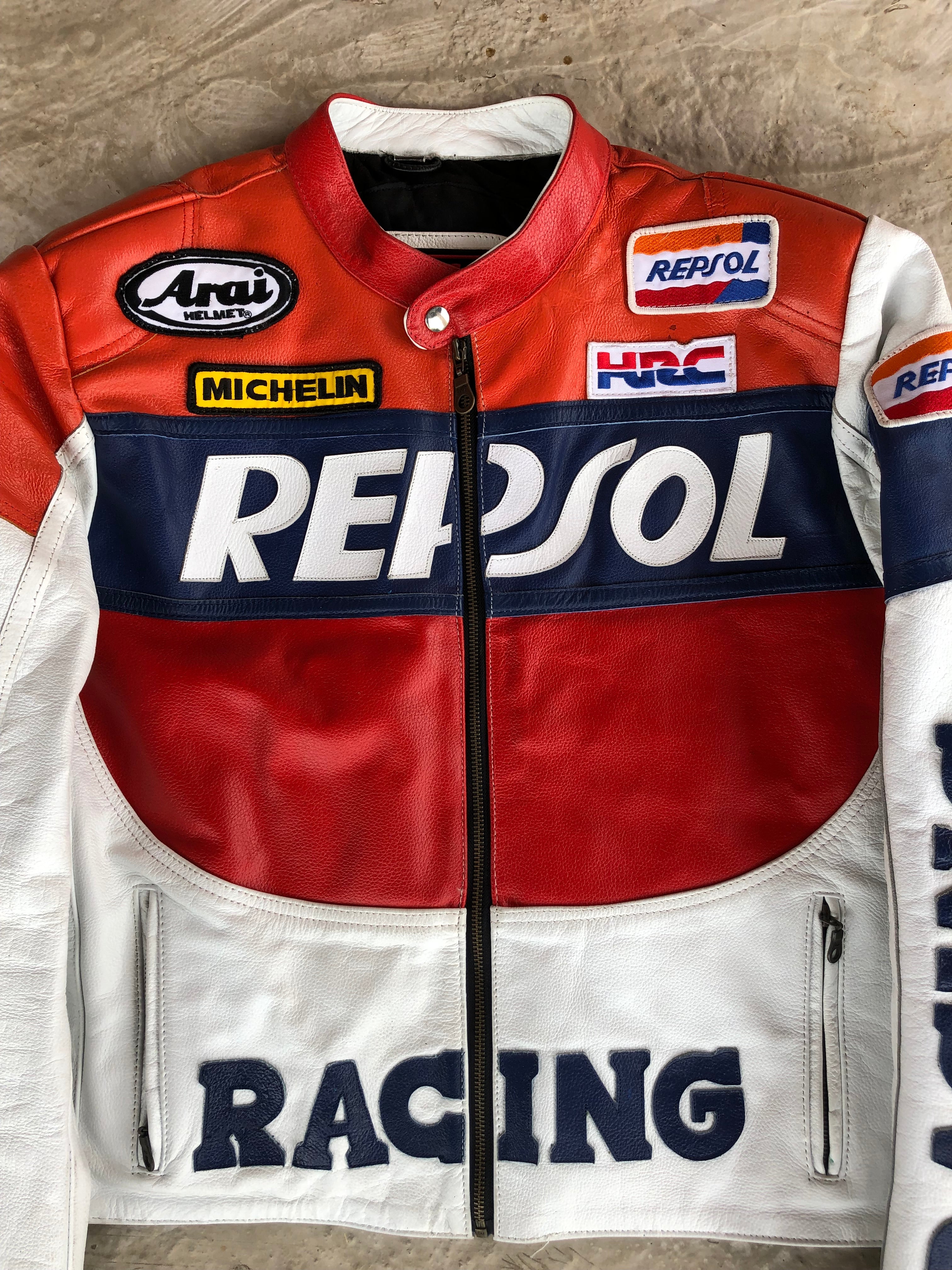 Vintage Racing Jacket Real Leather Repsol