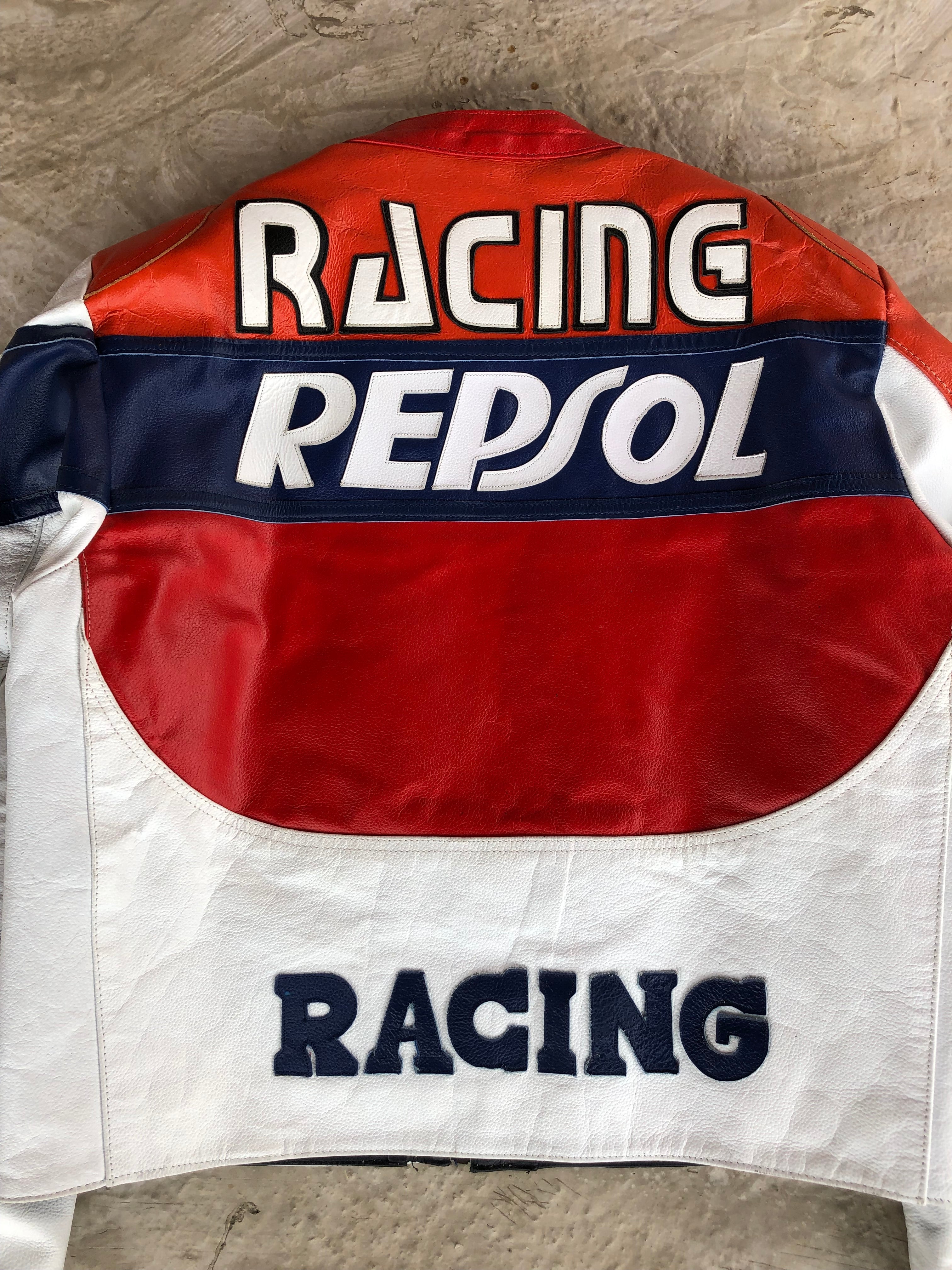 Vintage Racing Jacket Real Leather Repsol
