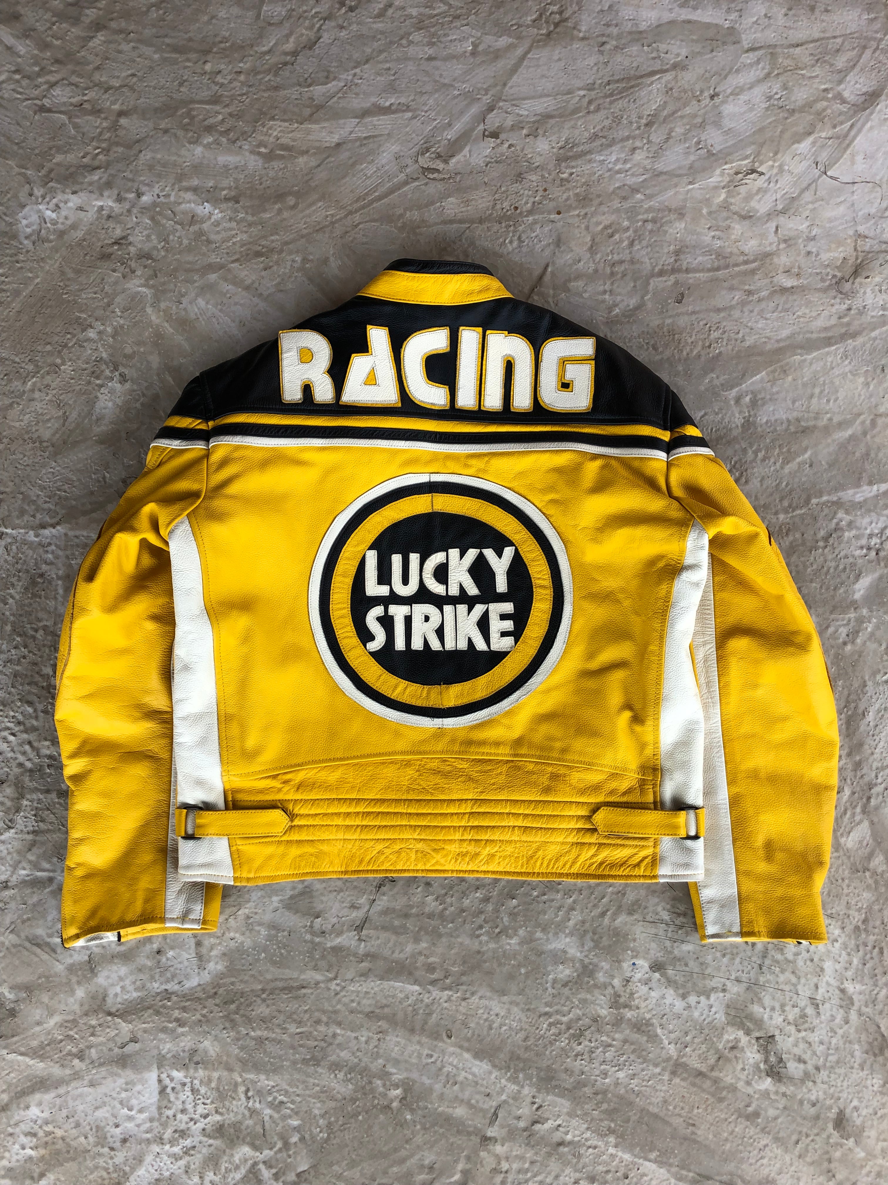 Vintage Racing Jacket Real Leather Lucky Strike
