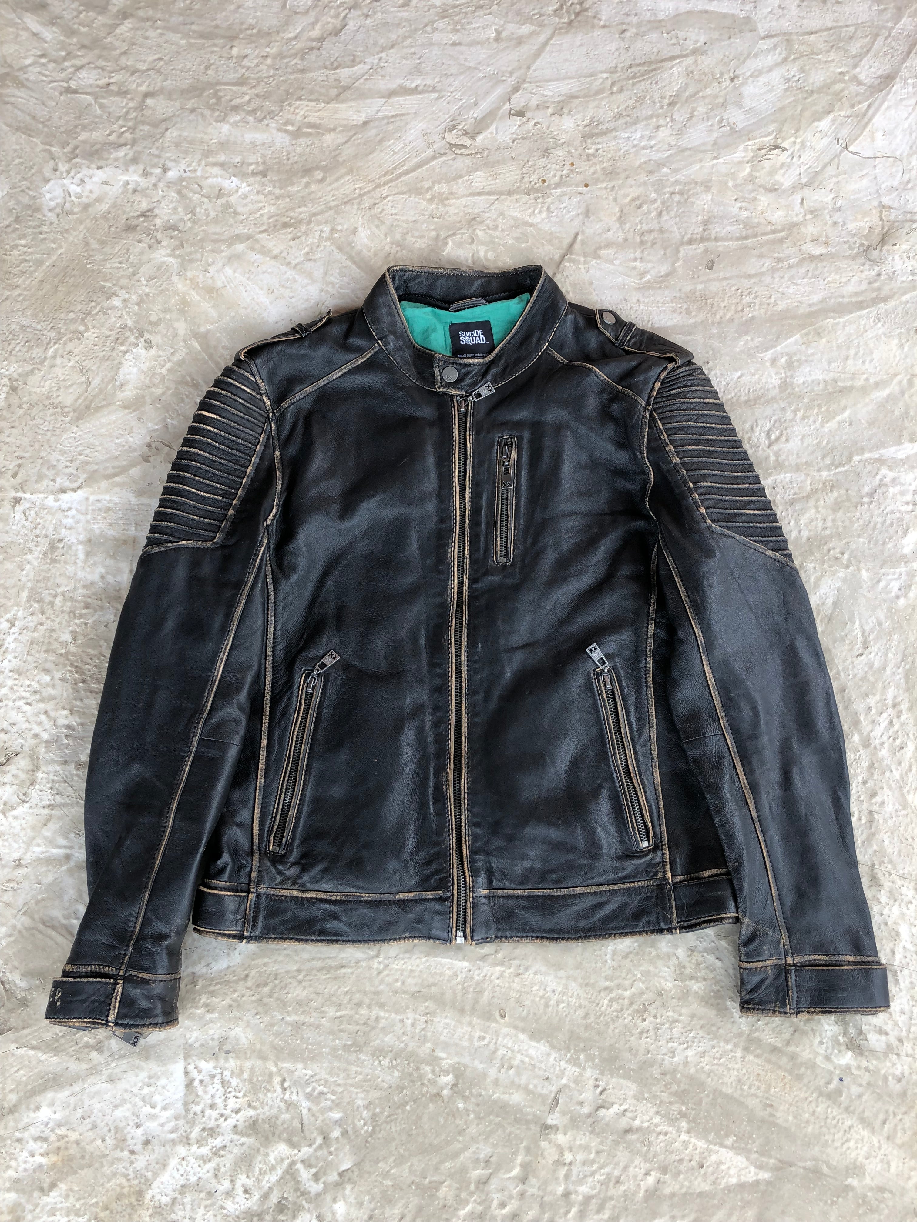 Vintage Real Leather Jacket Suicide Squad | Giacca vera pelle